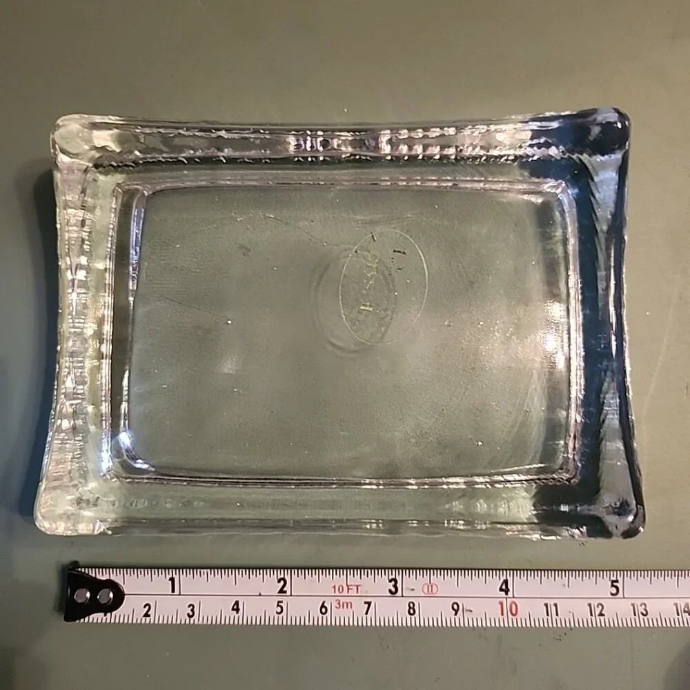 LE Smith Crystal Clear Art Glass Soap Dish Trinket Catchall Holder